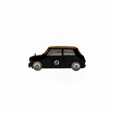 Broșe - Brosa Lemn Mini Cooper Black