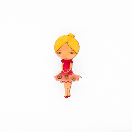 Broșe - Brosa Balerina Roz