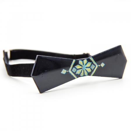 Papion Bleumarin cu Floare - Motive Traditionale [2]