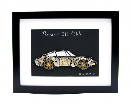 Tablouri cu Piese de Ceas / Steampunk Art - Tablou Porsche 911 1963 - Colectia ART my Cars