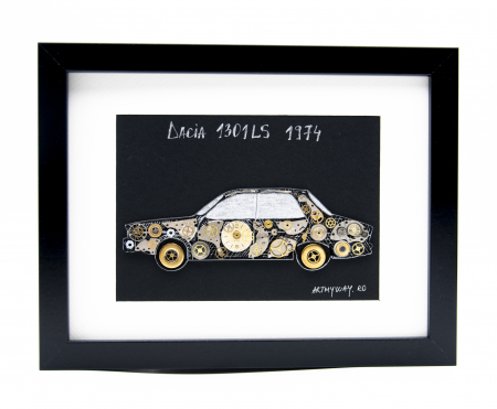 Tablouri cu Piese de Ceas / Steampunk Art - Tablou Dacia 1301LS 1974 - Colectia ART my Cars