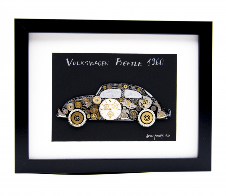 Tablouri cu Piese de Ceas / Steampunk Art - Tablou Volkswagen Beetle 1960  Colectia ART my Cars