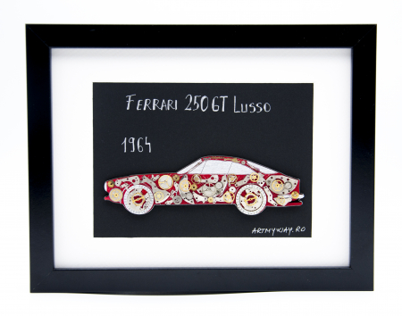 Tablouri cu Piese de Ceas / Steampunk Art - Tablou Ferrari 250GT Lusso 1964 - Colectia ART my Cars