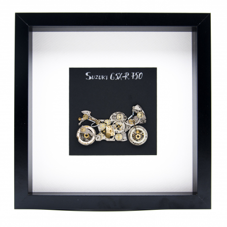 Tablouri cu Piese de Ceas / Steampunk Art - Tablou Suzuki GSX-R 750 Motorcycle - Colectia Born to Ride