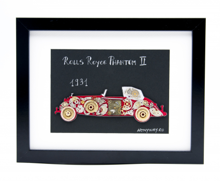 Tablouri cu Piese de Ceas / Steampunk Art - Tablou Rolls Royce Phantom II 1931  Colectia ART my Cars