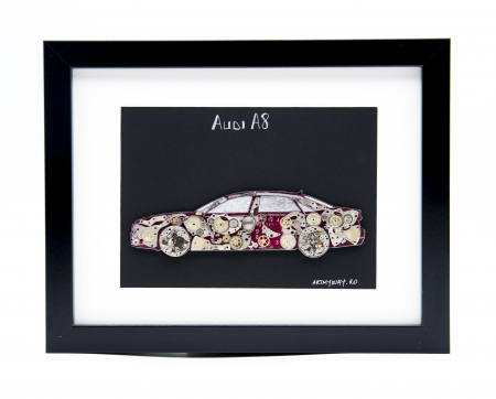 Tablouri cu Piese de Ceas / Steampunk Art - Tablou Audi A8  Colectia ART my Cars