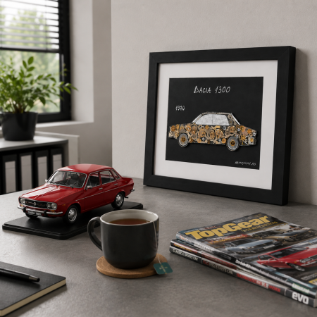 Tablou Dacia 1300 1970 - Colecția ART my Cars | Decoratiune Handmade Retro