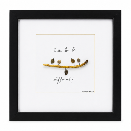 Tablou Dare to Be Different pietricele Pebble Art motivational ArtMyWay [3]