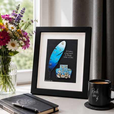 Cadouri - Tablou GRATITUDE handmade mecanisme ceas SteamWall ArtMyWay cadou