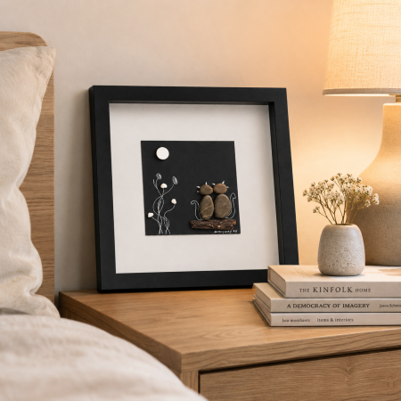 Tablou Pebble Art Cats Pietre Naturale Rau Handmade ArtMyWay Romania [1]