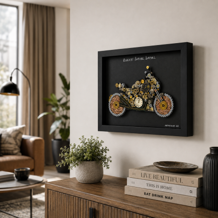 Tablou Ducati Diavel Diesel Handmade Steampunk Born to Ride Motocicleta ArtMyWay Romania [2]