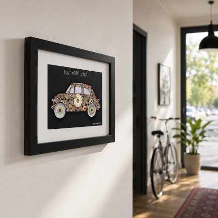 Tablou Fiat 500 1972 Handmade Macheta Steampunk ART my Cars ArtMyWay Romania [1]