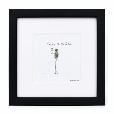 Tablou Pebble Art Happy Birthday Pietre Naturale Rau Handmade ArtMyWay Romania [4]