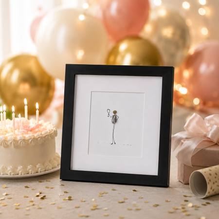 Tablou Pebble Art Happy Birthday Pietre Naturale Rau Handmade ArtMyWay Romania