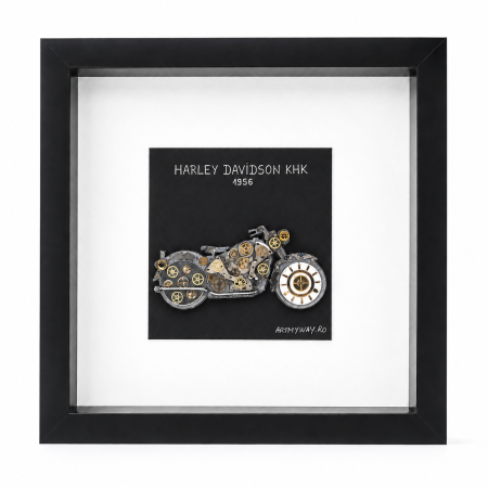 Tablou Harley Davidson KHK 1956 Handmade Steampunk Born to Ride Motocicleta ArtMyWay Romania [3]