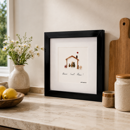 Tablouri cu Pietre de Rau / Pebble Art - Tablou Pebble Art Home Sweet Home Pietre Naturale Rau Handmade ArtMyWay Romania