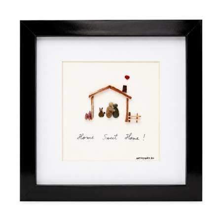 Tablou Pebble Art Home Sweet Home Pietre Naturale Rau Handmade ArtMyWay Romania [2]