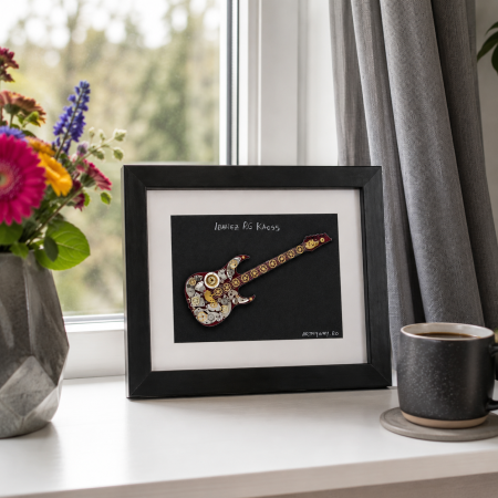 Tablou Ibanez RG Kaoss - Chitară Handmade SteamWall Piese Ceas ArtMyWay Romania