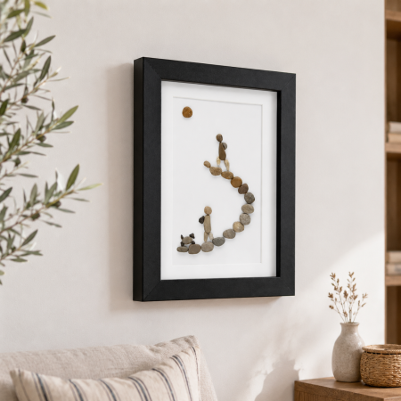 Tablou Pebble Art Keep Walking Pietre Naturale Rau Handmade ArtMyWay Romania [1]