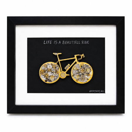 Tablou Life is a Beautiful Ride Handmade SteamWall Piese Ceas ArtMyWay Romania [3]