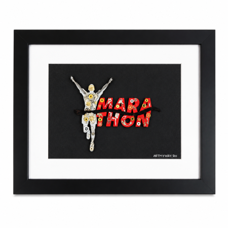 Tablou Maraton Alergator Handmade 3D BornToRide Steampunk Cadou Runner ArtMyWay Romania [4]
