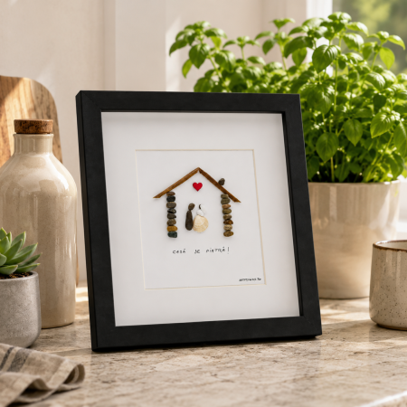Tablou Handmade Marry Me - Colecția Pebble Art | Pietre Naturale Râu | Cea Mai Frumoasă Întrebare ArtMyWay