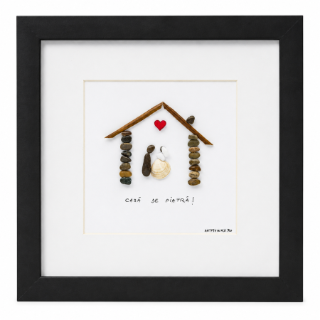 Tablou Pebble Art Marry Me Pietre Naturale Rau Handmade ArtMyWay Romania [2]