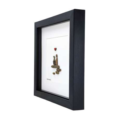 Tablou Familie mama tata copil pietricele naturale Pebble Art cadou ArtMyWay [4]