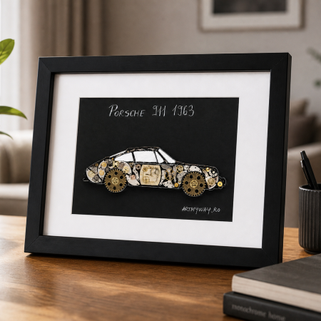 Tablou Porsche 911 1963 Handmade Piese Ceas Colectia ART my Cars ArtMyWay Romania [1]
