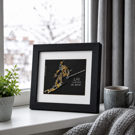 Tablou Ski - Life is Better on Snow Handmade SteamWall Piese Ceas ArtMyWay Romania