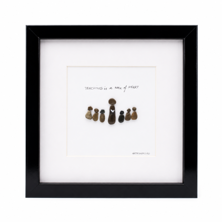 Tablou Pebble Art Teaching is a Work of Heart Pietre Naturale Rau Handmade ArtMyWay Romania [3]