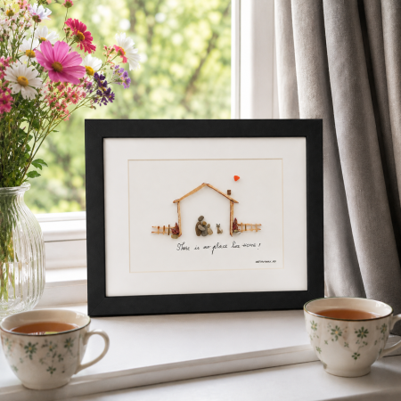 Tablou Pebble Art There Is No Place Like Home Pietre Naturale Rau Handmade ArtMyWay Romania