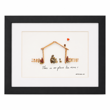 Tablou Pebble Art There Is No Place Like Home Pietre Naturale Rau Handmade ArtMyWay Romania [3]