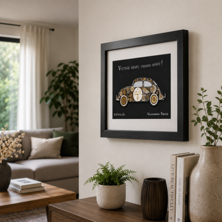Tablou Handmade Vintage Heart, Modern Spirit / Volkswagen Beetle - Colecția ART my Cars | Steampunk [4]