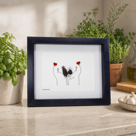 Tablou Pebble Art Wedding Time Pietre Naturale Rau Handmade ArtMyWay Romania [1]