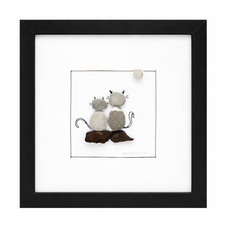 Tablou Pebble Art ZEN Cats Pietre Naturale Rau Handmade ArtMyWay Romania [3]
