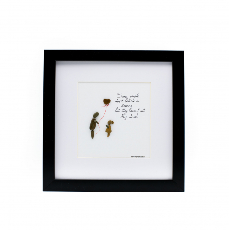 Tablouri cu Pietre de Rau / Pebble Art - Tablou My Dad, My Hero - Colectia Pebble Art