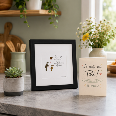 Tablou My Dad My Hero - Colecția Pebble Art | Cadou Personalizat pentru Tată