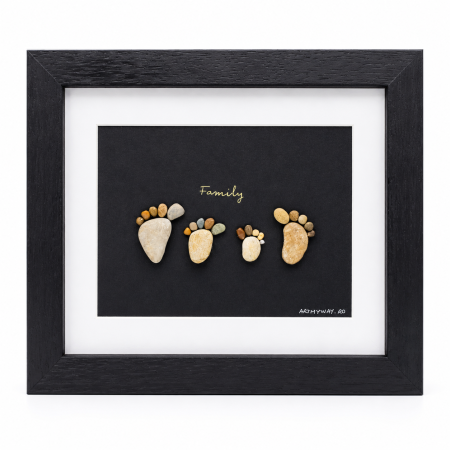 Tablou My Family 4 familie 4 persoane pietricele Pebble Art ArtMyWay [3]