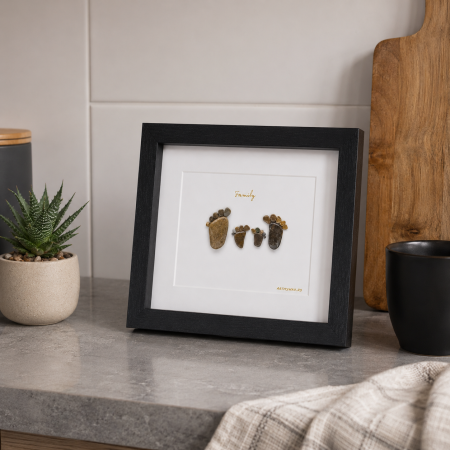 Tablou My Family 4 v2 familie pietricele Pebble Art varianta 2 ArtMyWay [4]