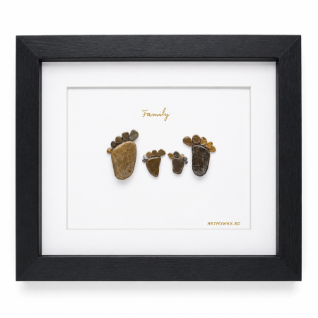 Tablou My Family 4 v2 familie pietricele Pebble Art varianta 2 ArtMyWay [1]