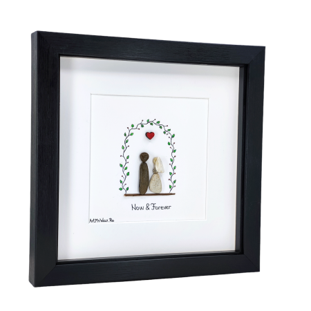 Tablou Happily Ever After cuplu pietricele naturale Pebble Art cadou romantic ArtMyWay [5]