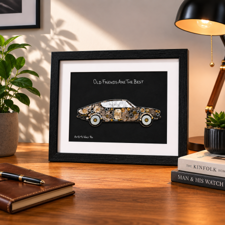 Tablou Old Friends are the Best| Audi 1970  | ART my Cars | Handmade Steampunk | ArtMyWay
