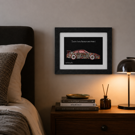Tablou Porsche 911 GT3 RS Shift Into Adventure Mode steampunk piese ceas rosu racing ArtMyWay [4]