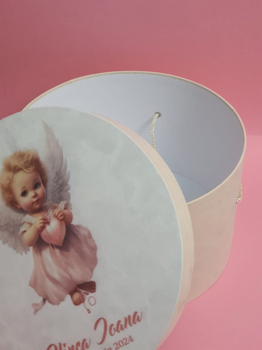 Cutie, catifea, pentru trusou botez, imprimat color - Ingeras 3 [2]