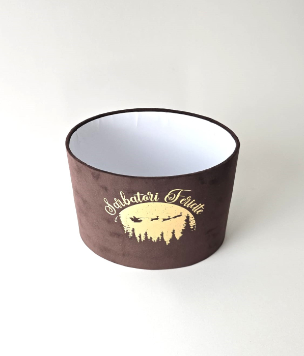 Cutie catifea SENSE, ovală, 160 x120x110h, ,, Sărbători fericite ,, fără capac - [2]