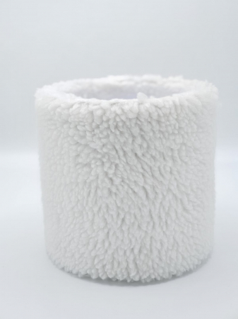 COLECTIA CRACIUN - Cutie invelita in blanita fir scurt Diametru 15 cm/ Inaltime 15 cm