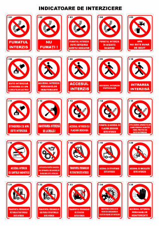 PLACUTE PSI SI SSM - AUTOCOLANTE DE INTERZICERE