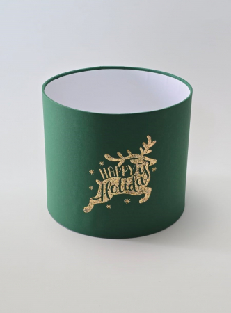 Cutii flori/aranjamente - Cutie 150x150 h mm cu mesaj Crăciun - fără capac -