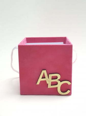 CUTII BACK TO SCHOOL - Cutie catifea, fara capac - 100X100X100 h mm - ABC